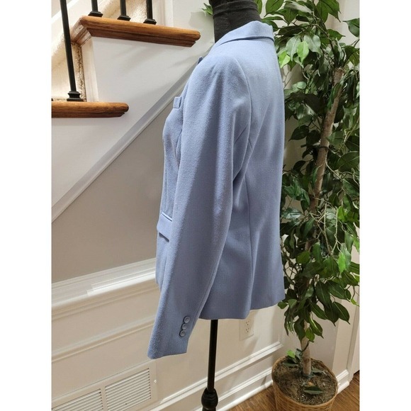 Pendleton Women's Navy Blue Wool Single Breasted Two Buttons Fitted Blazer 10 - Picture 5 of 11